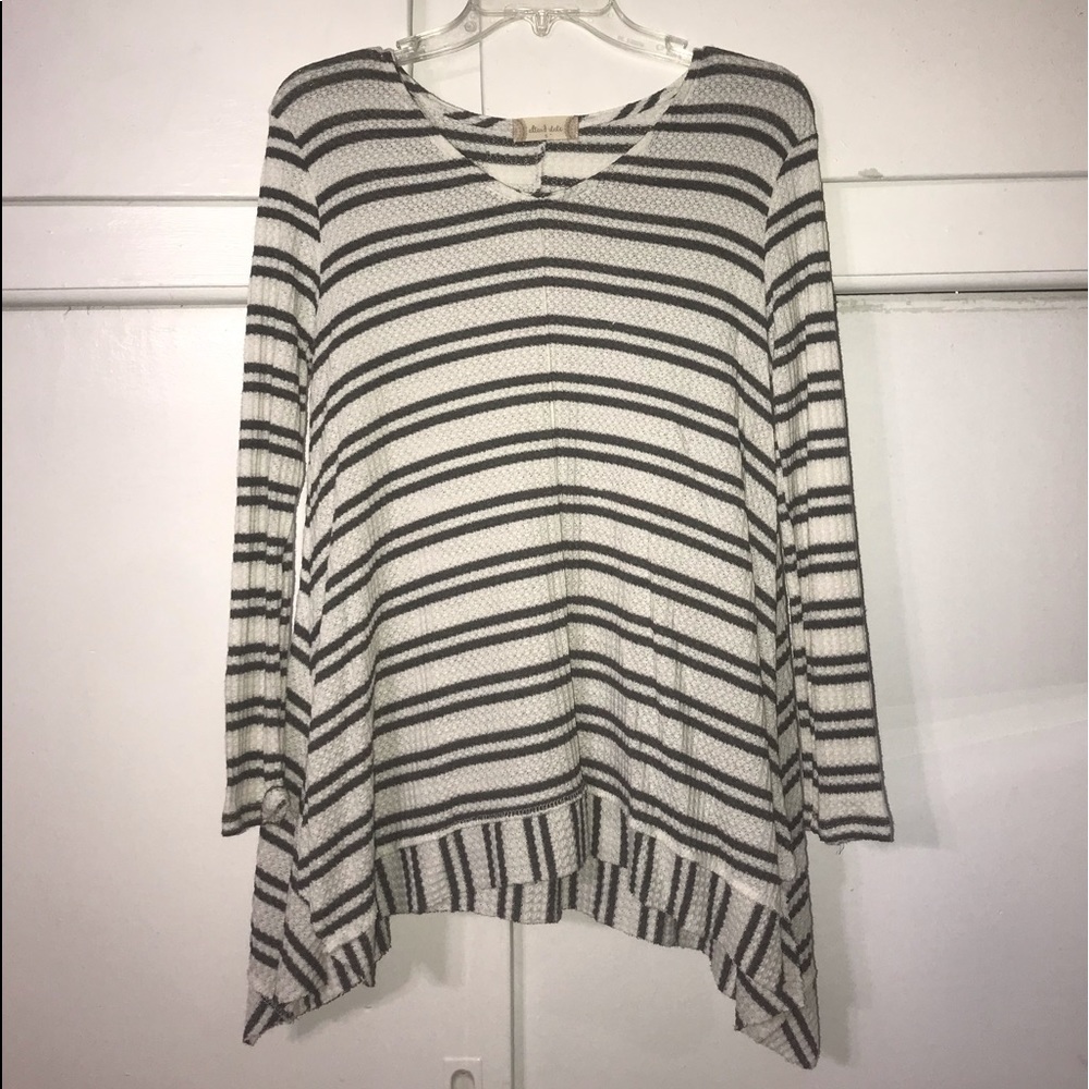 Altar’d State White/Gray Striped Sweater